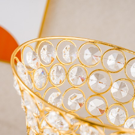 Wedding Crystal Road Guide Ornament Hotel Horn Flower Arrangement Iron Electroplating T Table Desktop Decoration Ornament Vase